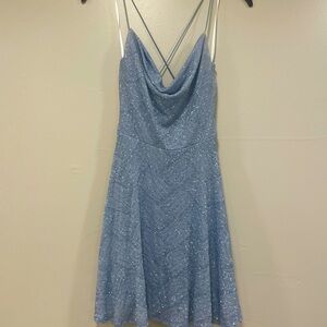 B. Smart Glittering Blue Backless Dress size 5